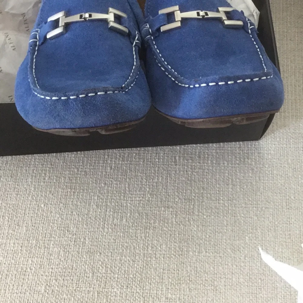 Alfani Blue Suede Loafers with Horsebit Detail - Picture 5 of 6